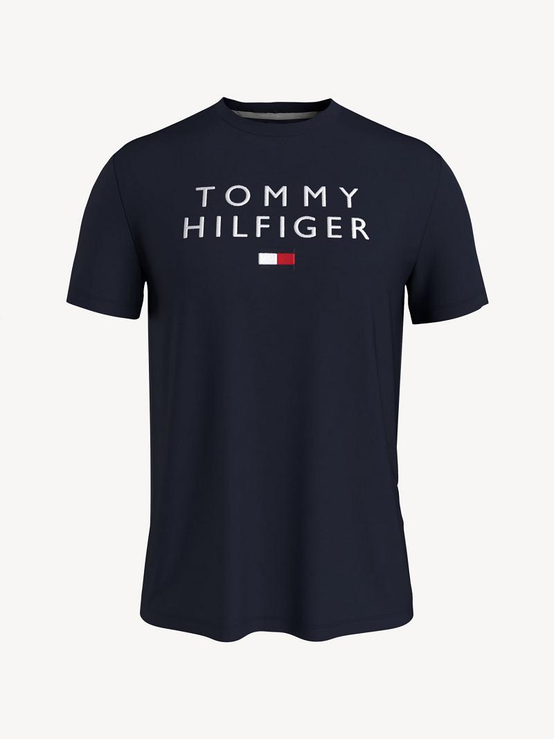 T Shirts Tommy Hilfiger Hilfiger flag Homme Noir | FR_M31041