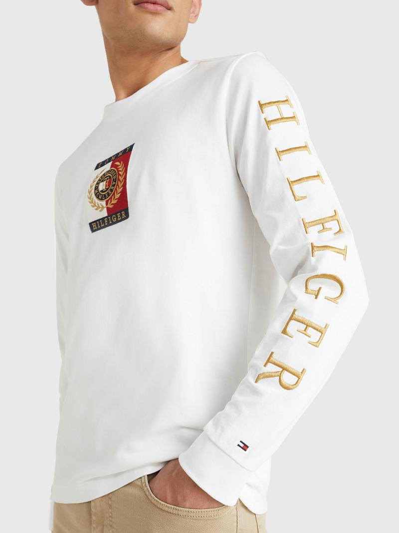 T Shirts Tommy Hilfiger Icon long-sleeve Homme Blanche | FR_M31045