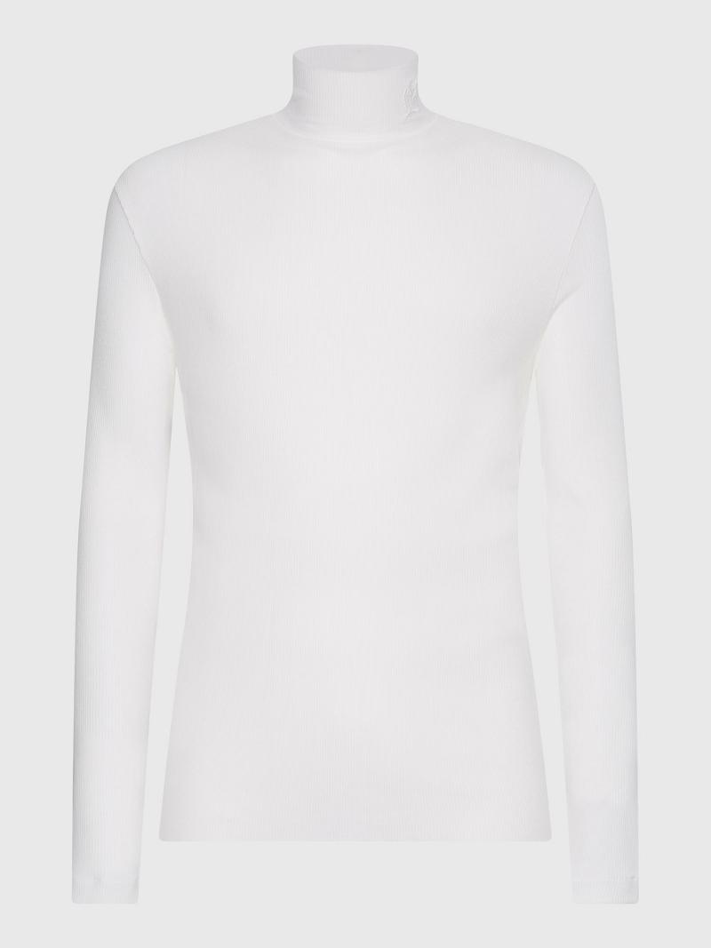 T Shirts Tommy Hilfiger Jersey turtleneck Homme Blanche | FR_M31048