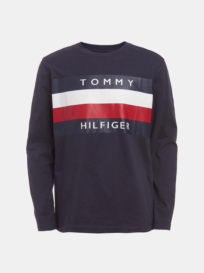 T Shirts Tommy Hilfiger Little Classiche Long-Sleeve Enfant Bleu Marine | FR_B2182