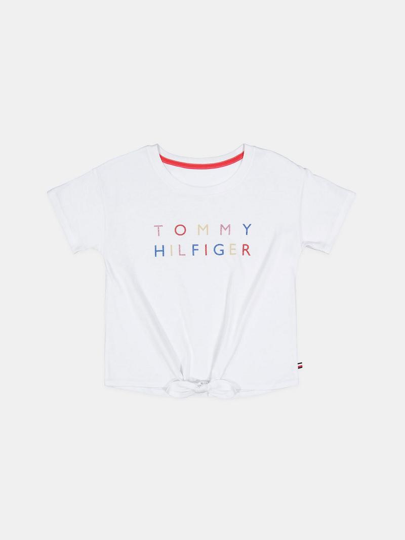 T Shirts Tommy Hilfiger Little Tommy Bow Enfant Blanche | FR_G1251