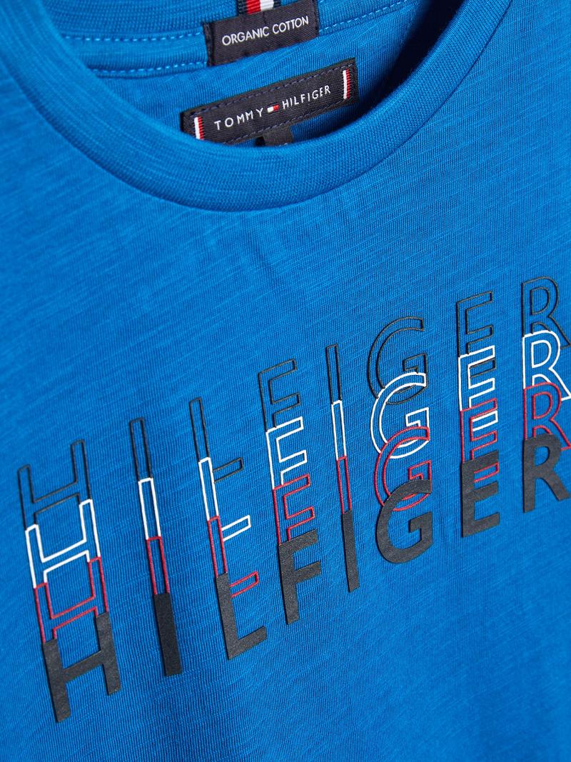 T Shirts Tommy Hilfiger Logo Enfant Bleu | FR_B2193