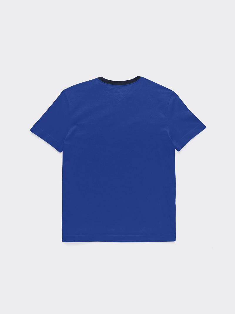 T Shirts Tommy Hilfiger Logo Stripe Enfant Bleu | FR_B2196