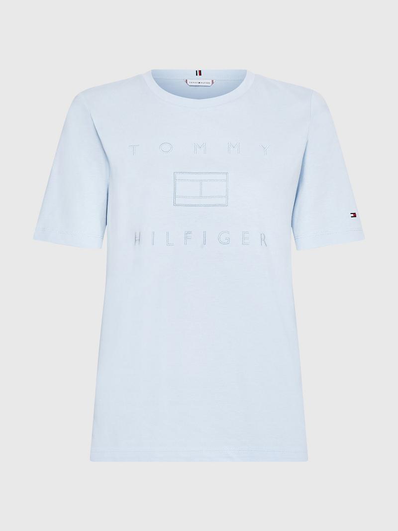 T Shirts Tommy Hilfiger Metallic Femme Bleu | FR_W21462