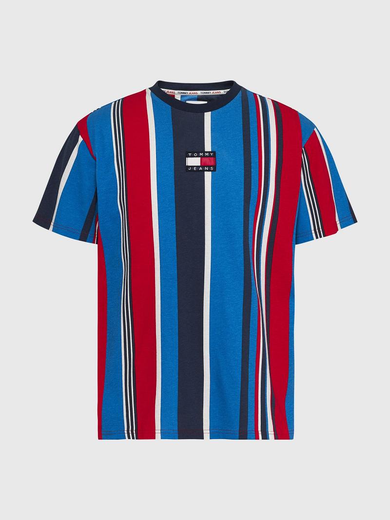 T Shirts Tommy Hilfiger Mixed stripe badge Homme Multicolore | FR_M31055