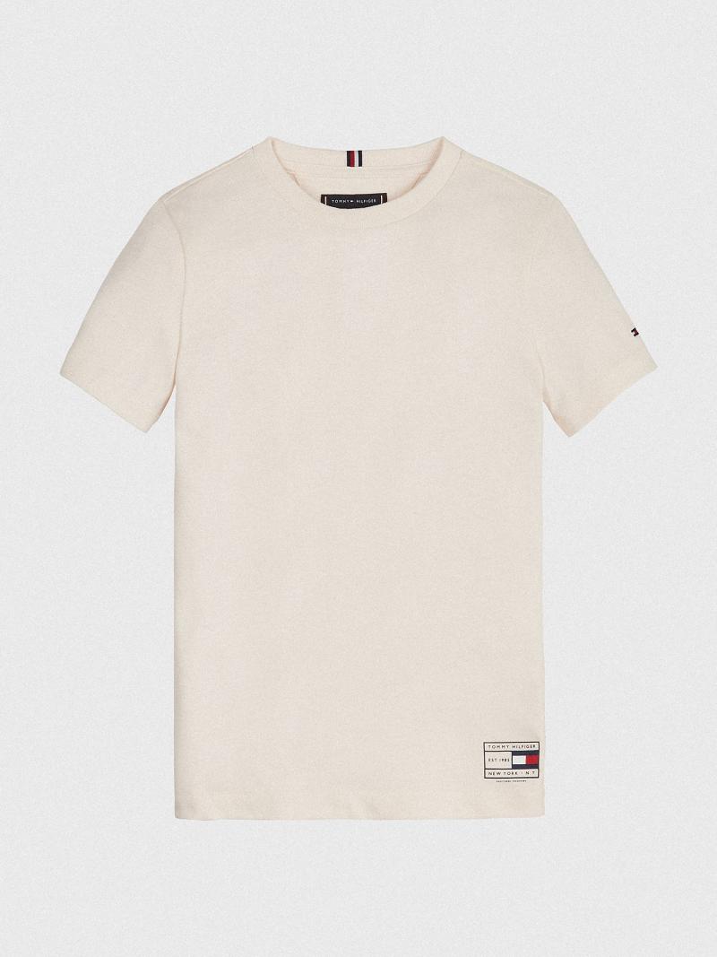 T Shirts Tommy Hilfiger Natural Dye Enfant Blanche | FR_G1255