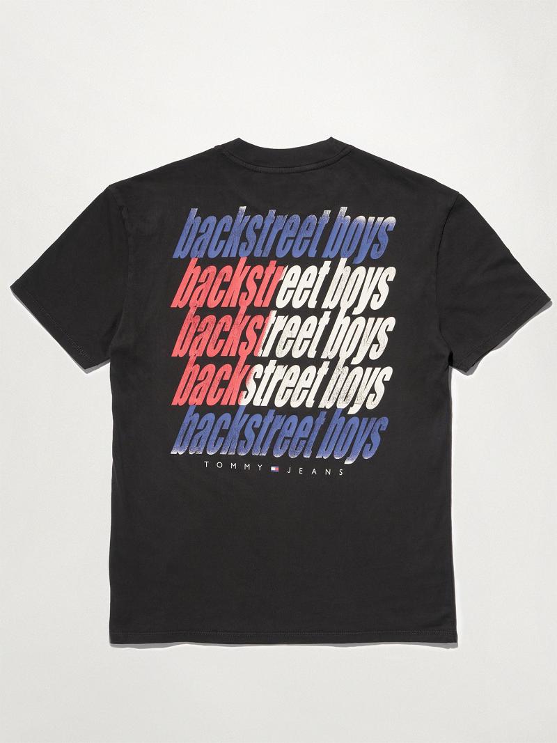 T Shirts Tommy Hilfiger Organic Coton Backstreet Boys Femme Noir | FR_W21464