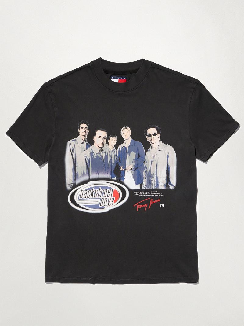 T Shirts Tommy Hilfiger Organic Coton Backstreet Boys Femme Noir | FR_W21464