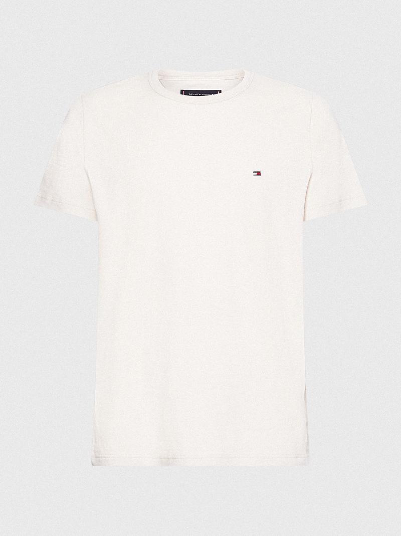 T Shirts Tommy Hilfiger Organic cotton and linen Homme Blanche | FR_M31057