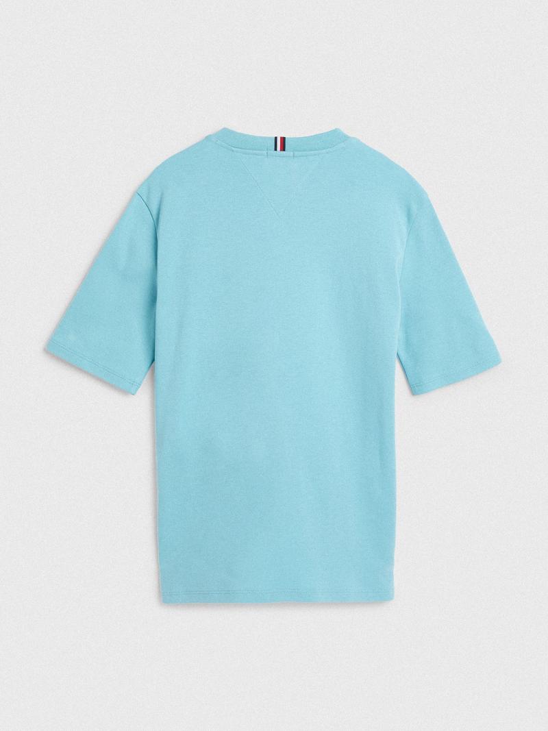 T Shirts Tommy Hilfiger Pocket Enfant Aqua | FR_B2201