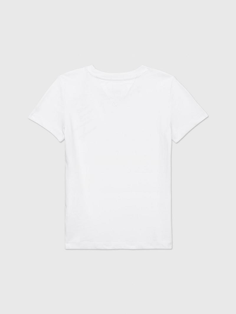 T Shirts Tommy Hilfiger Signature Enfant Blanche | FR_G1257