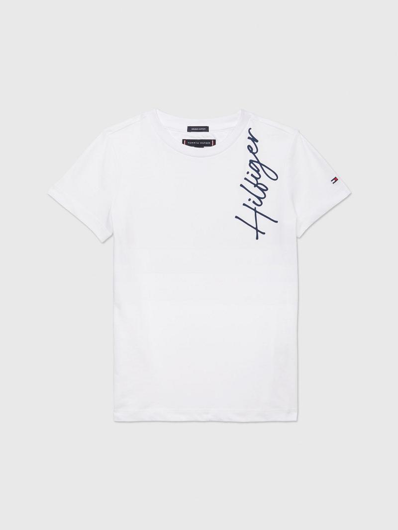 T Shirts Tommy Hilfiger Signature Enfant Blanche | FR_G1257