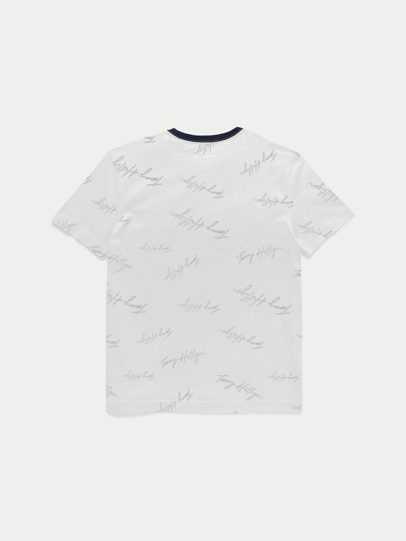 T Shirts Tommy Hilfiger Signature Flag Enfant Blanche | FR_G1258