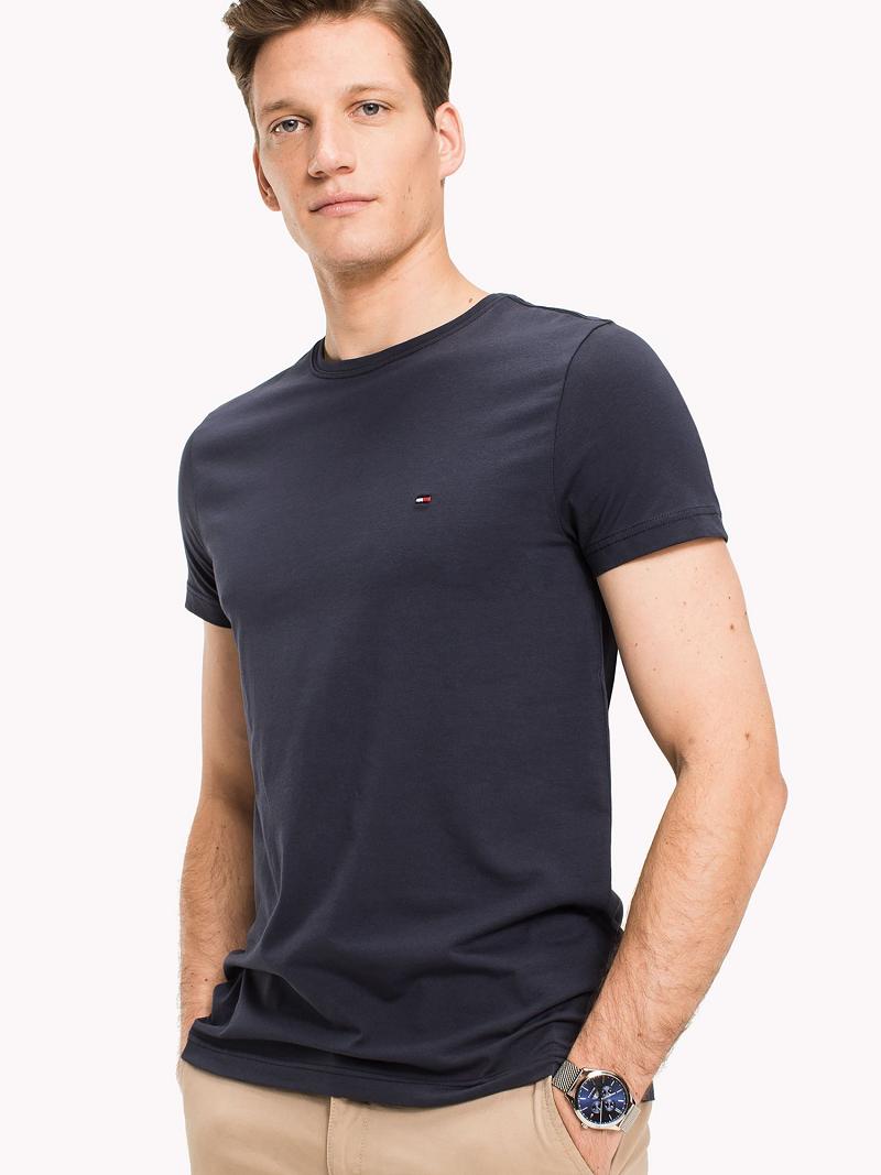 T Shirts Tommy Hilfiger Slim fit stretch Homme Bleu Marine | FR_M31069