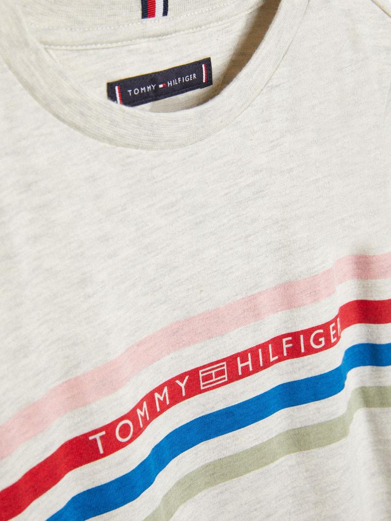 T Shirts Tommy Hilfiger Spring Stripe Enfant Blanche | FR_B2209