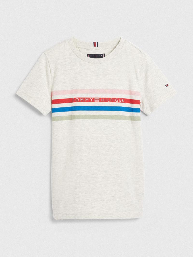 T Shirts Tommy Hilfiger Spring Stripe Enfant Blanche | FR_B2209