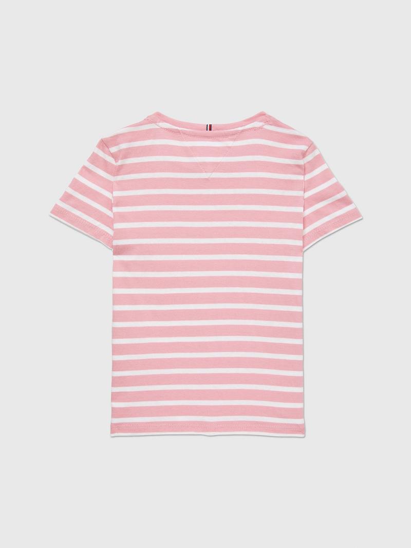 T Shirts Tommy Hilfiger Stripe Enfant Rose | FR_G1264