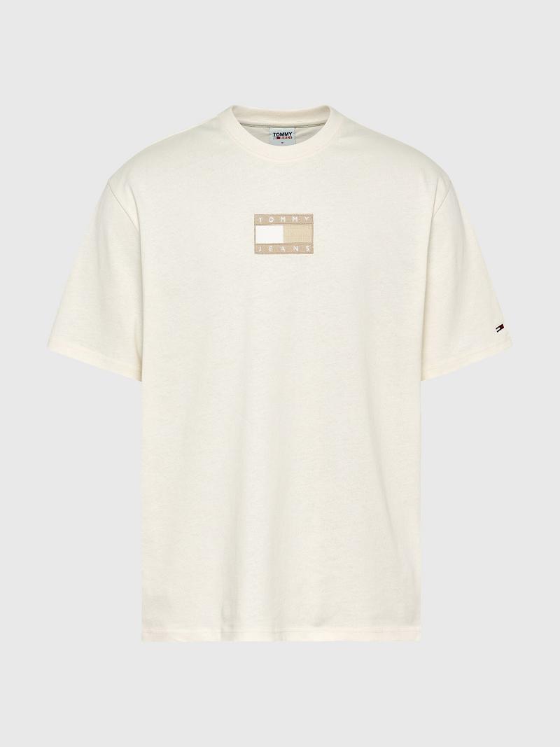 T Shirts Tommy Hilfiger Sun Washed Logo Homme Blanche | FR_M31074