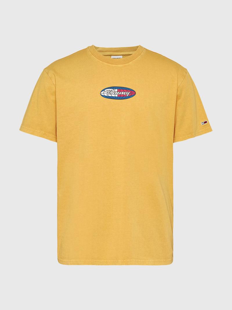 T Shirts Tommy Hilfiger Surf Globe Logo Homme Jaune | FR_M31075