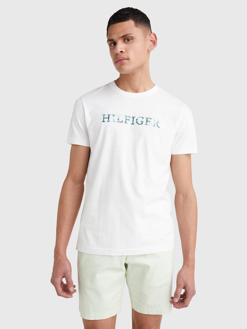 T Shirts Tommy Hilfiger Th cool floral logo Homme Blanche | FR_M31078