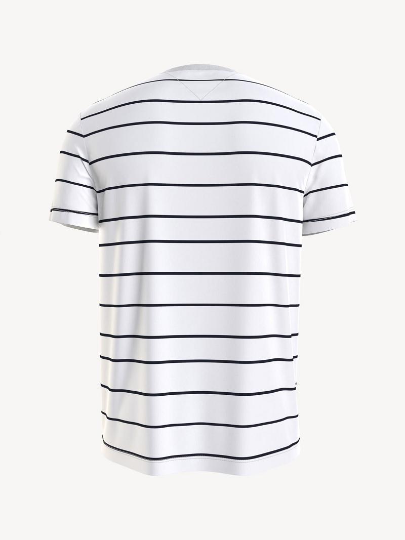 T Shirts Tommy Hilfiger Thin stripe Homme Blanche | FR_M31080