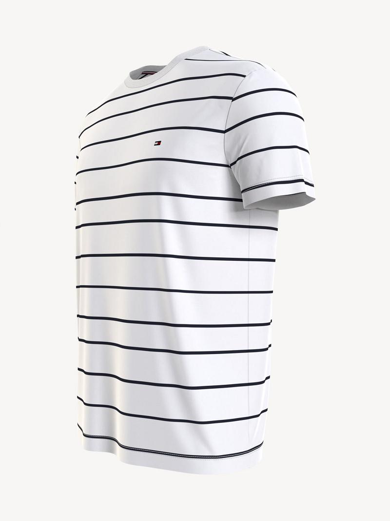 T Shirts Tommy Hilfiger Thin stripe Homme Blanche | FR_M31080