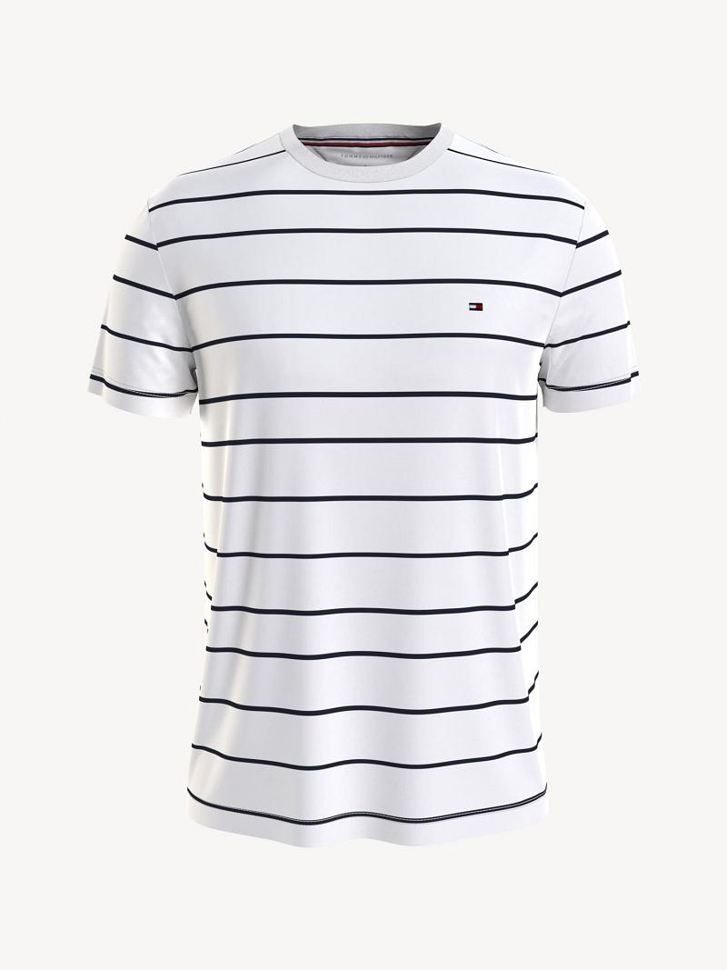 T Shirts Tommy Hilfiger Thin stripe Homme Blanche | FR_M31080