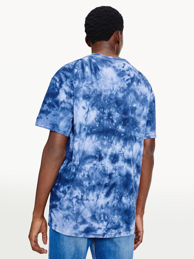 T Shirts Tommy Hilfiger Tie-dye tiger Homme Bleu | FR_M31084