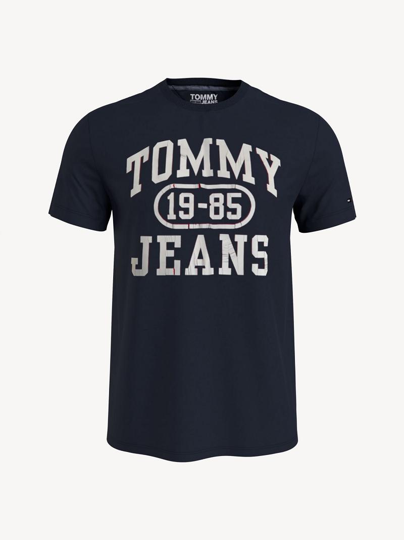 T Shirts Tommy Hilfiger Torn logo Homme Bleu Marine | FR_M31088