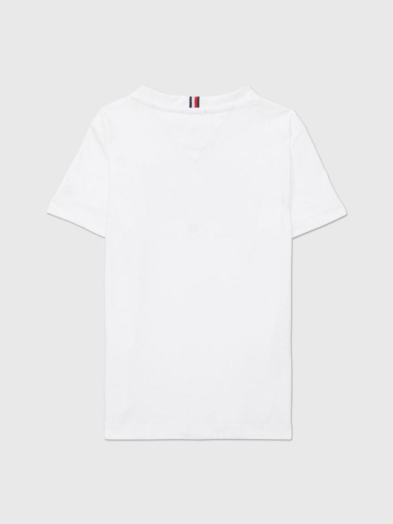 T Shirts Tommy Hilfiger Varsity Enfant Blanche | FR_G1275