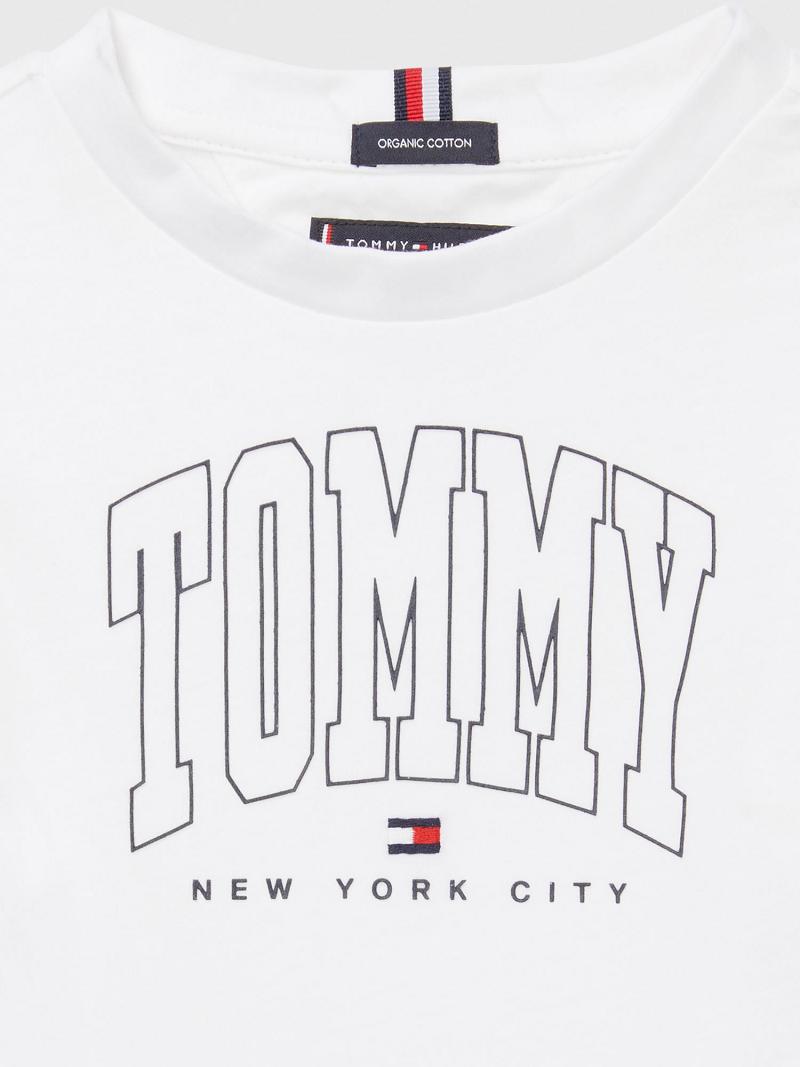 T Shirts Tommy Hilfiger Varsity Enfant Blanche | FR_G1275