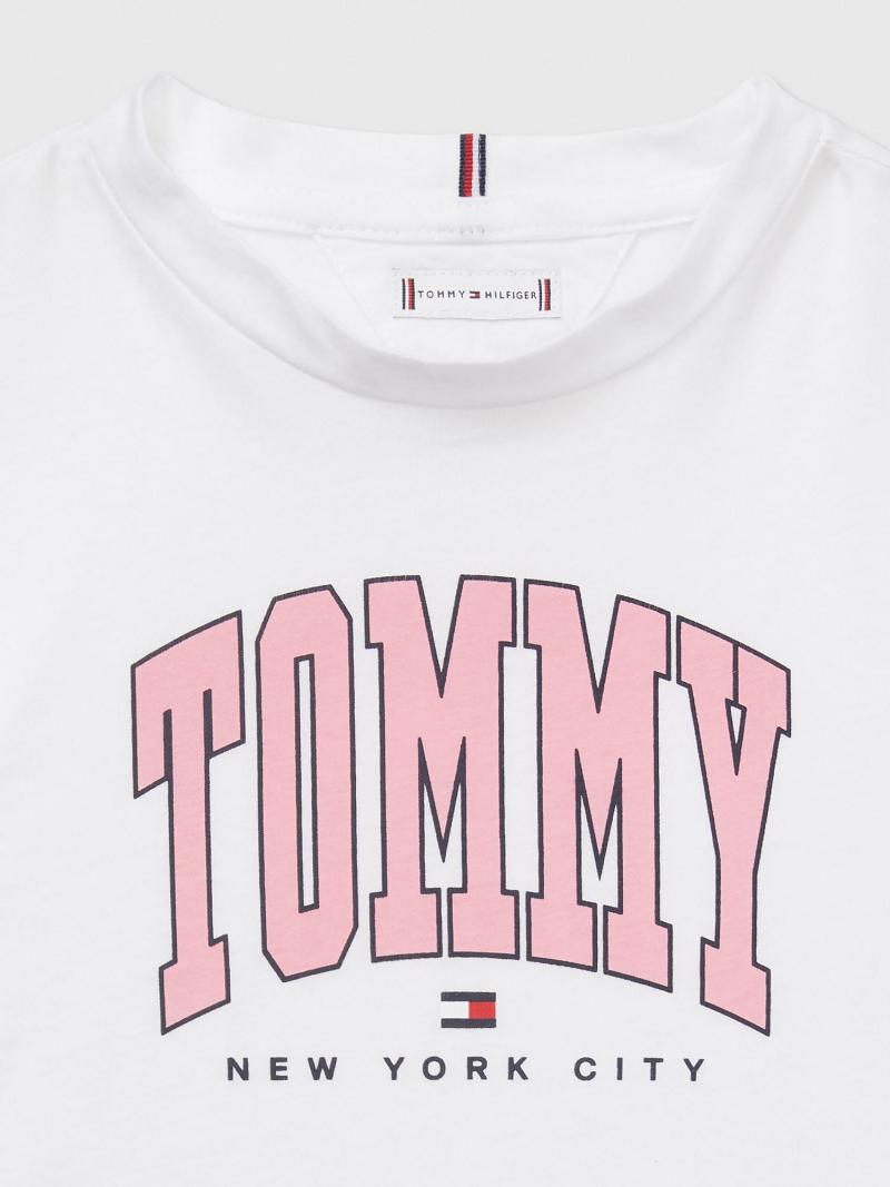 T Shirts Tommy Hilfiger Varsity Print Enfant Blanche | FR_G1274