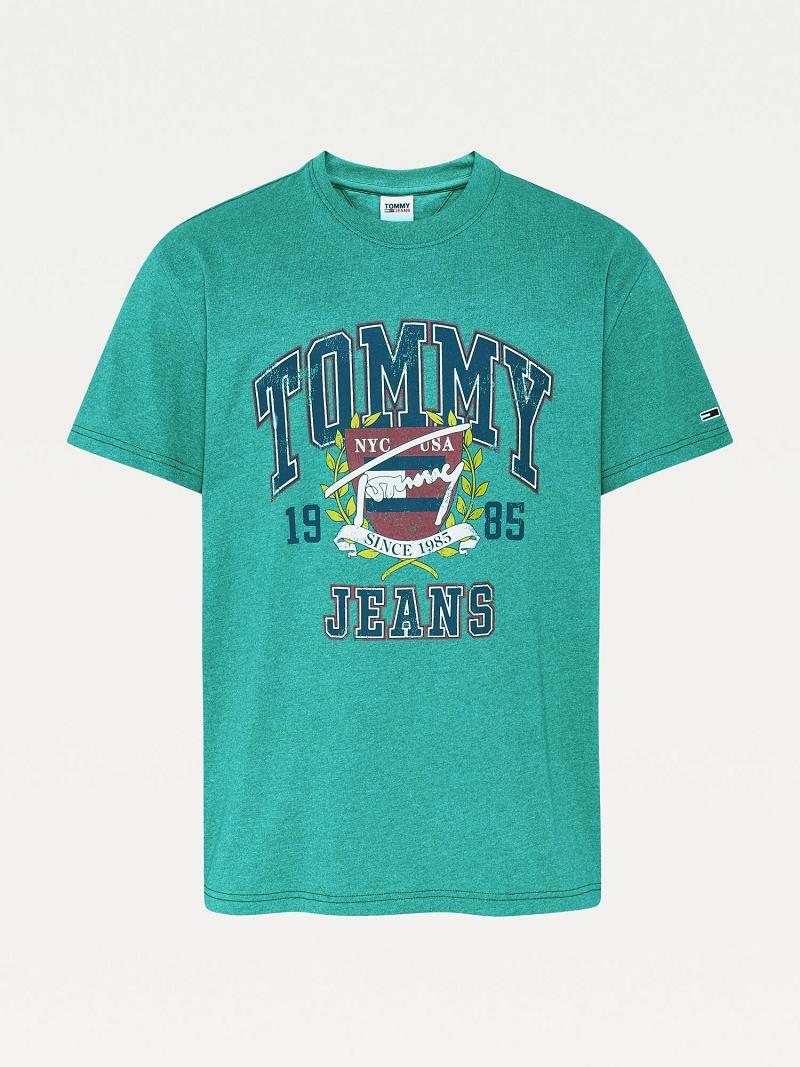 T Shirts Tommy Hilfiger Washed collegiate Homme Vert | FR_M31089