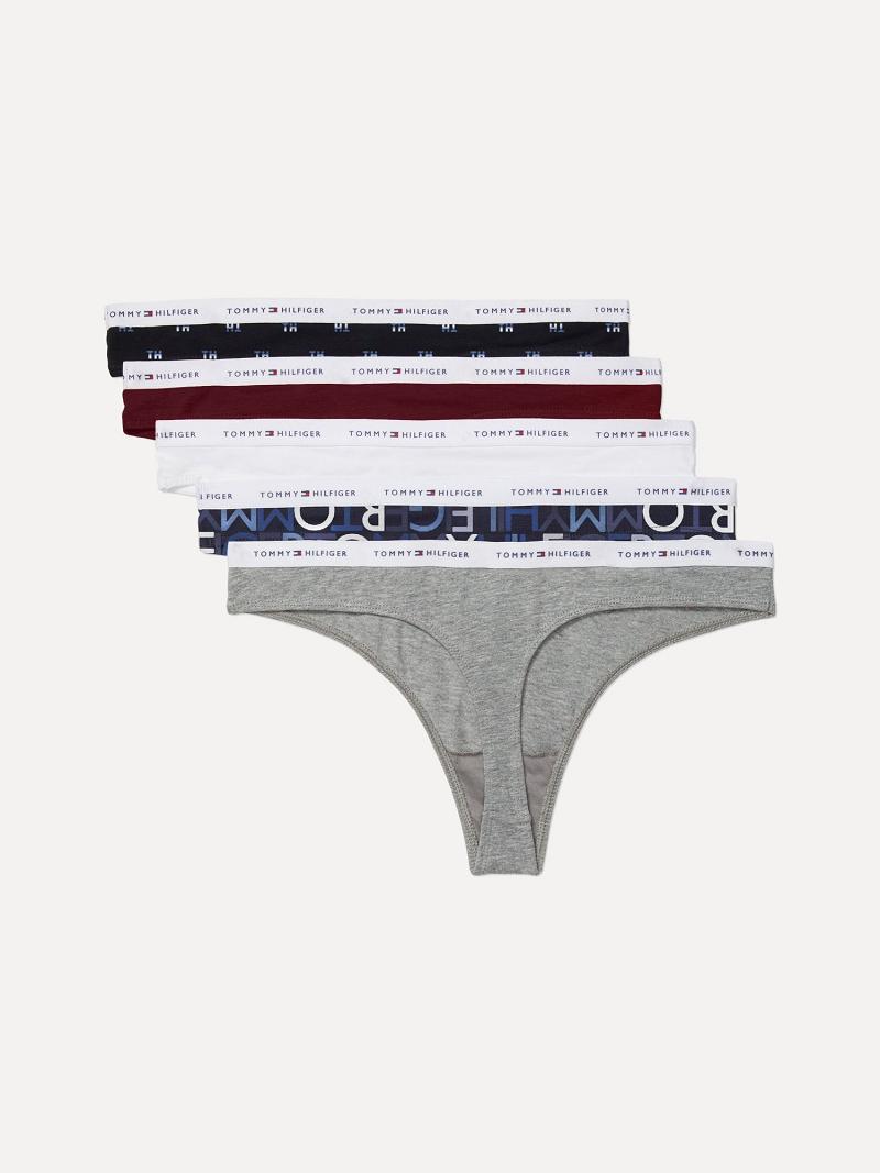 Thongs Tommy Hilfiger Coton Classiche 5PK Femme Grise | FR_W21564