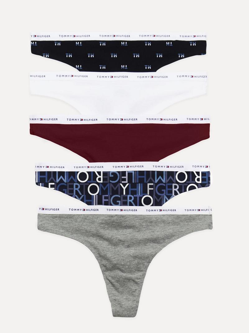 Thongs Tommy Hilfiger Coton Classiche 5PK Femme Grise | FR_W21564