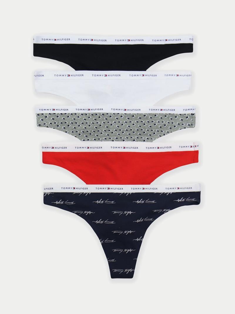 Thongs Tommy Hilfiger Logo Mix 5PK Femme Bleu Marine | FR_W21566