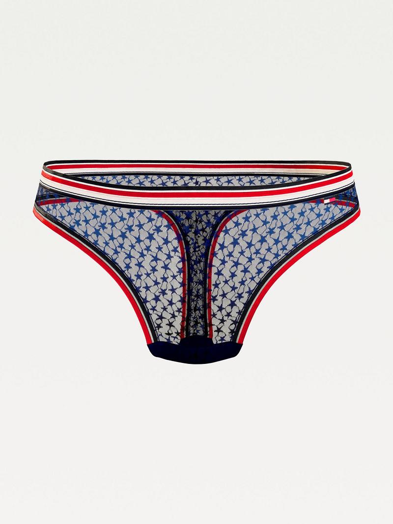 Thongs Tommy Hilfiger Star Print Curve Femme Bleu | FR_W21580