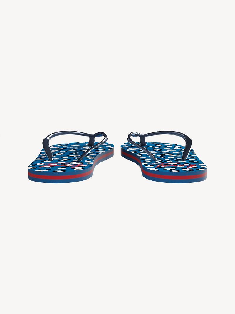 Tong Tommy Hilfiger Big Cheetah Enfant Bleu | FR_G1293