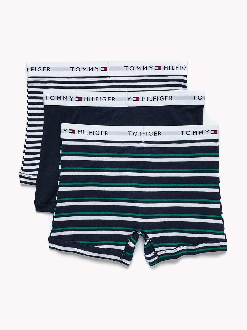 Trunks Tommy Hilfiger Coton classics trunk 3pk Homme Bleu Marine Blanche Vert | FR_M31499