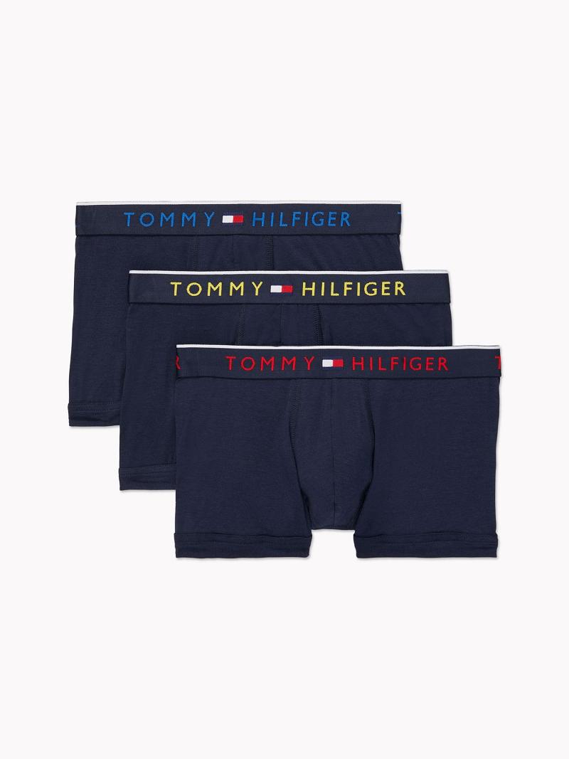 Trunks Tommy Hilfiger Essential luxe stretch trunk 3pk Homme Bleu Marine | FR_M31512