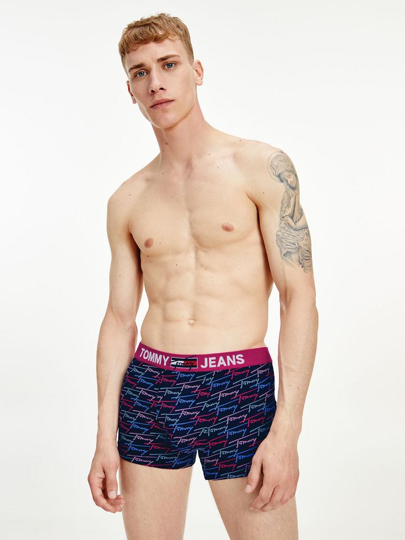 Trunks Tommy Hilfiger Organic cotton tommy print trunk Homme Multicolore | FR_M31523