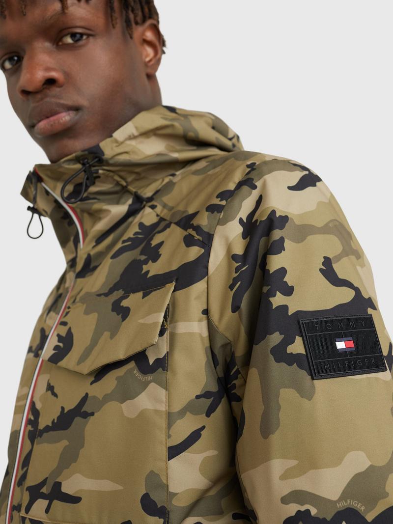 Vestes Tommy Hilfiger Camo hooded Homme Vert Camouflage | FR_M31394