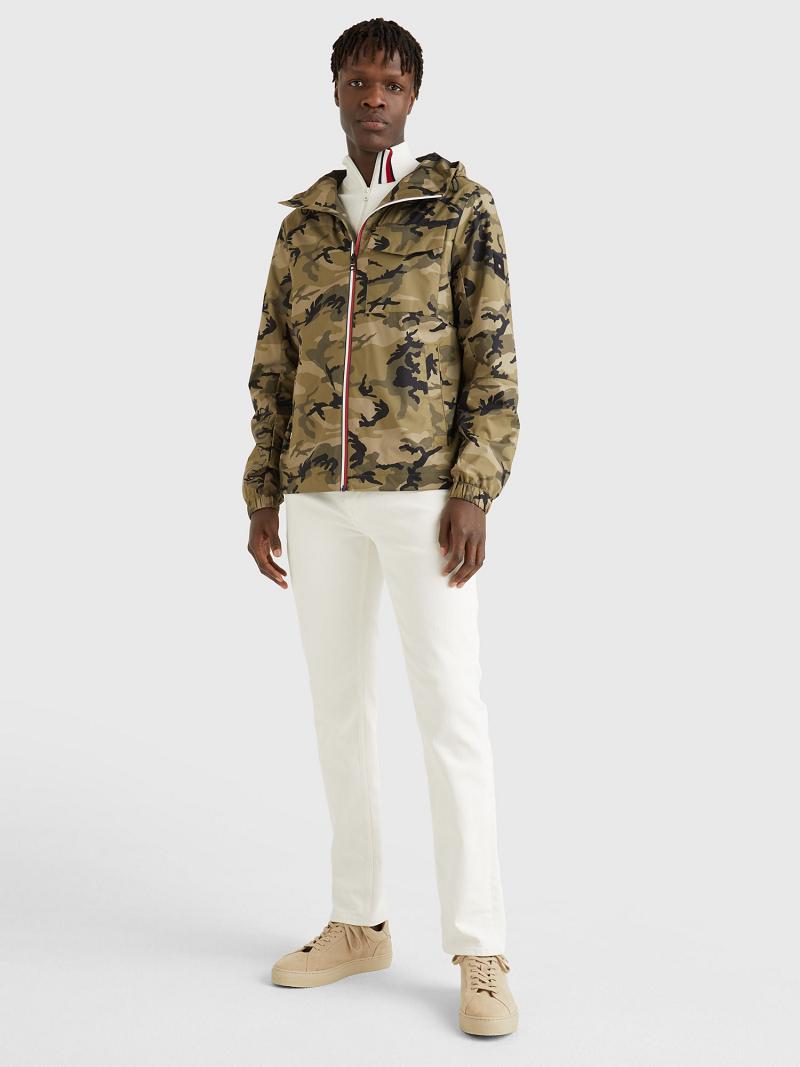 Vestes Tommy Hilfiger Camo hooded Homme Vert Camouflage | FR_M31394