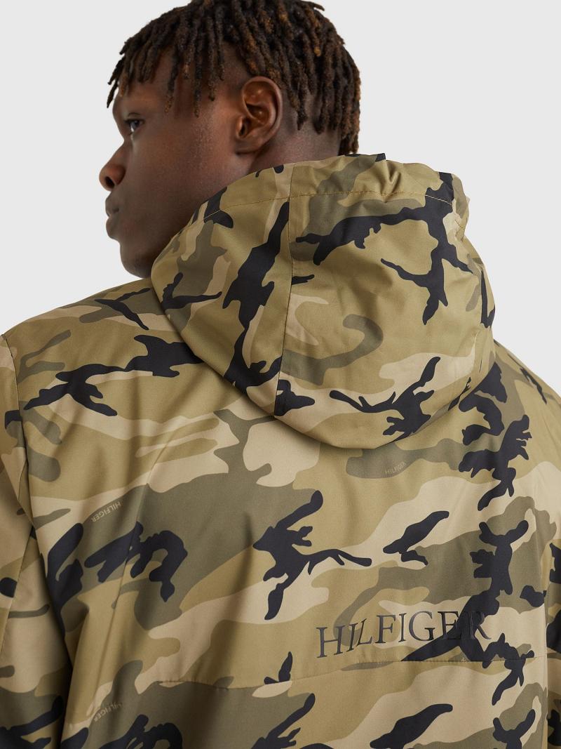 Vestes Tommy Hilfiger Camo hooded Homme Vert Camouflage | FR_M31394