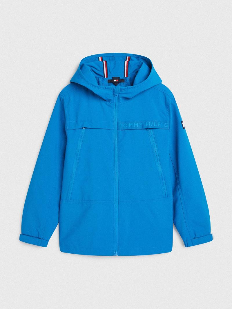 Vestes Tommy Hilfiger Encapuchonné Parka Enfant Bleu | FR_B2038