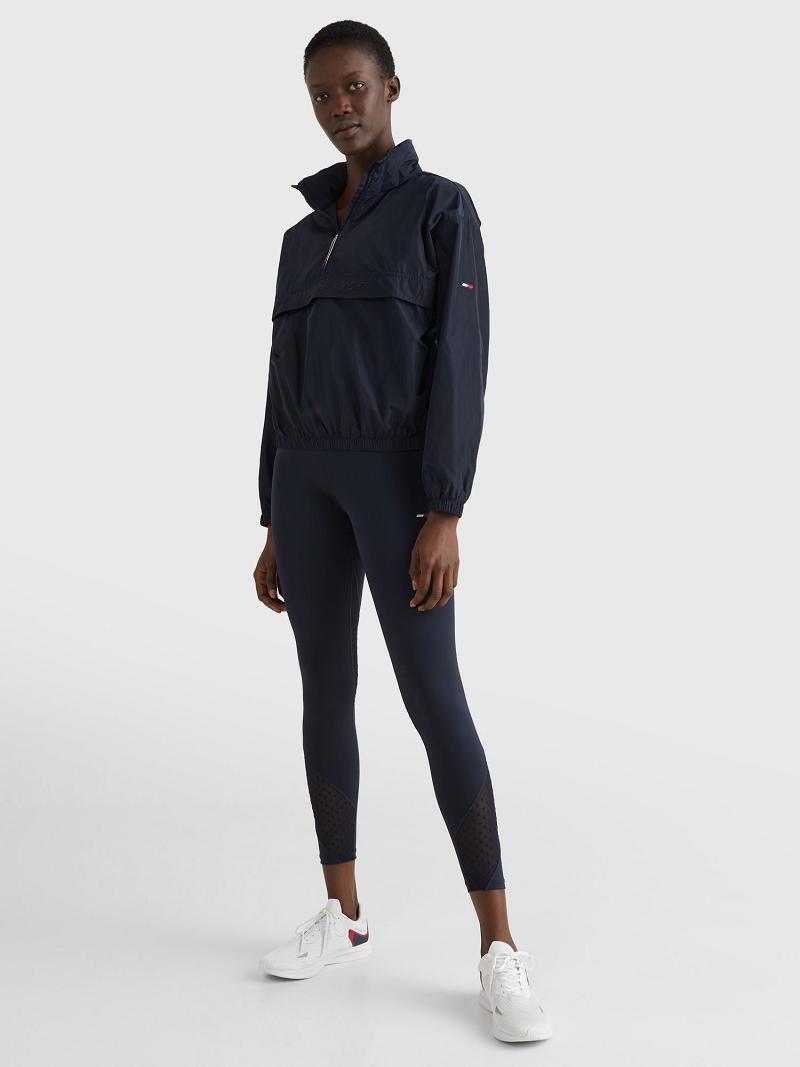 Vestes Tommy Hilfiger Half-Zip Anorak Femme Bleu | FR_W21178