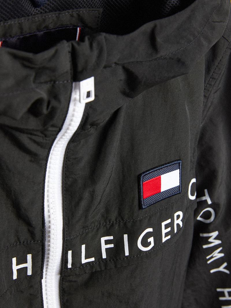 Vestes Tommy Hilfiger Logo Windbreaker Enfant Noir | FR_B2041