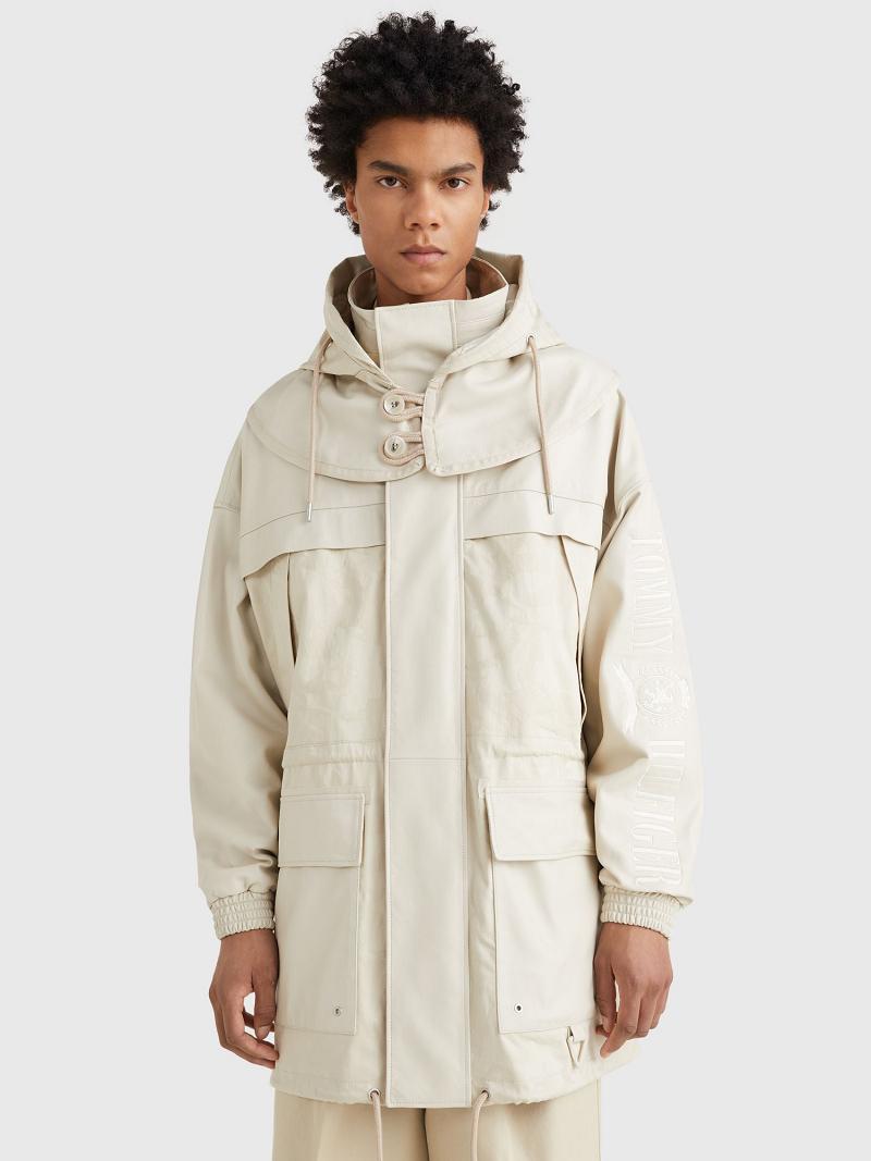 Vestes Tommy Hilfiger Mixed media sailing parka Homme Beige | FR_M31408