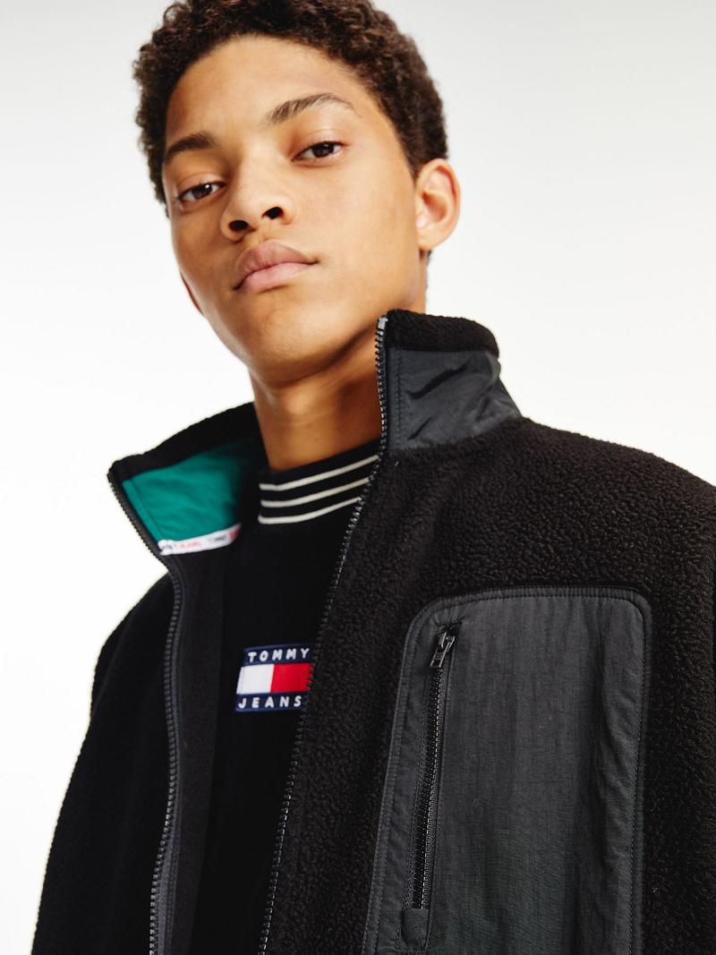 Vestes Tommy Hilfiger Polar fleece zip Homme Noir | FR_M31411