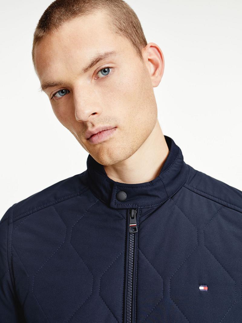 Vestes Tommy Hilfiger Quilted bomber Homme Bleu Marine | FR_M31412